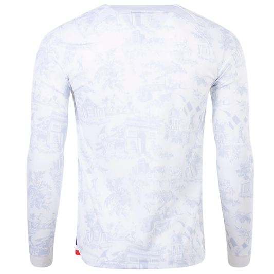 Nike France Long Sleeve Away Jersey 22/23 (White/Game Royal)