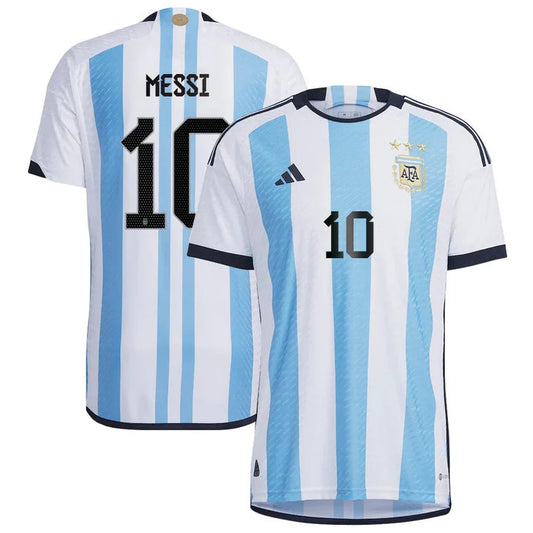 Adidas Men's Lionel Messi Argentina World Cup Winning Three Star 22/23 Home Jersey