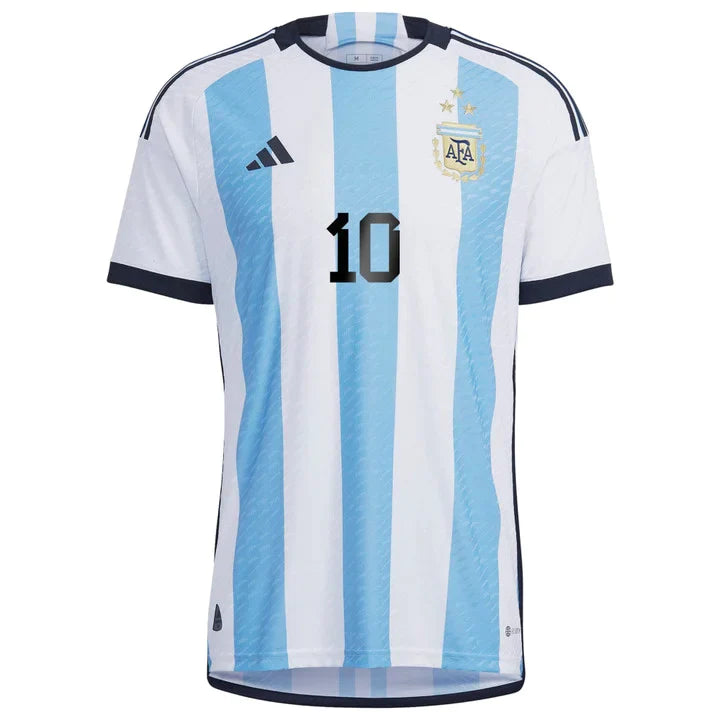 Pre-Order: Messi #10 Premium Soccer 2022 Argentina World Cup Champions Home Jersey by Adidas