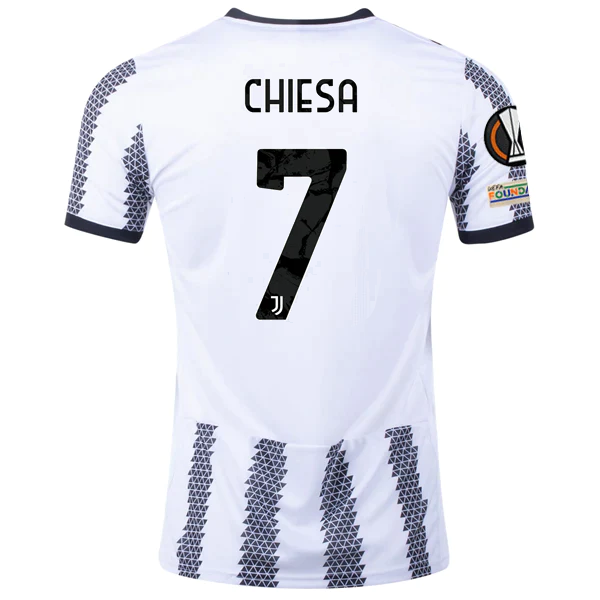 adidas Juventus Chiesa Home Jersey w/ Europa League Patches 22/23 (White/Black)