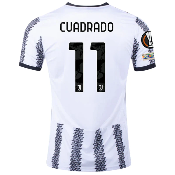 adidas Juventus Juan Cuadrado Home Jersey w/ Europa League Patches 22/23 (White/Black)