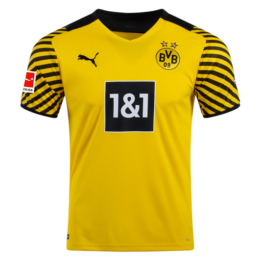 Puma Dortmund Thorgan Hazard Home Jersey w/ Bundesliga Patch 21/22 (Cyber Yellow/Black)