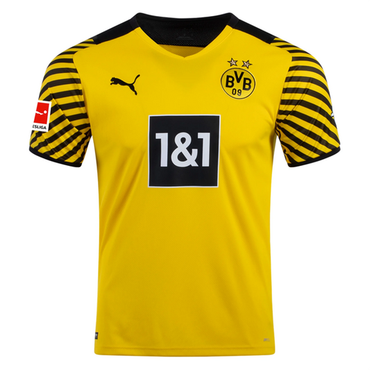 Puma Dortmund Erling Haaland Home Jersey w/ Bundesliga Patch 21/22 (Cyber Yellow/Black)