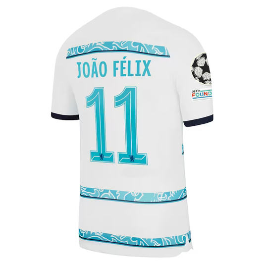 Nike Chelsea João Félix Away Jersey w/ Champions League + Club World Cup Patches 22/23 (White/College Navy)