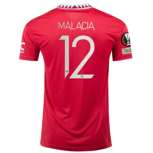 adidas Manchester United Tyrell Malacia Home Jersey w/ Europa League Patches 22/23 (Real Red)