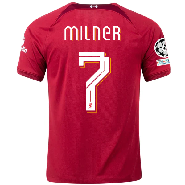 Nike Liverpool James Milner Home Jersey w/ Champions League Patches 22/23 (Tough Red/Team Red)