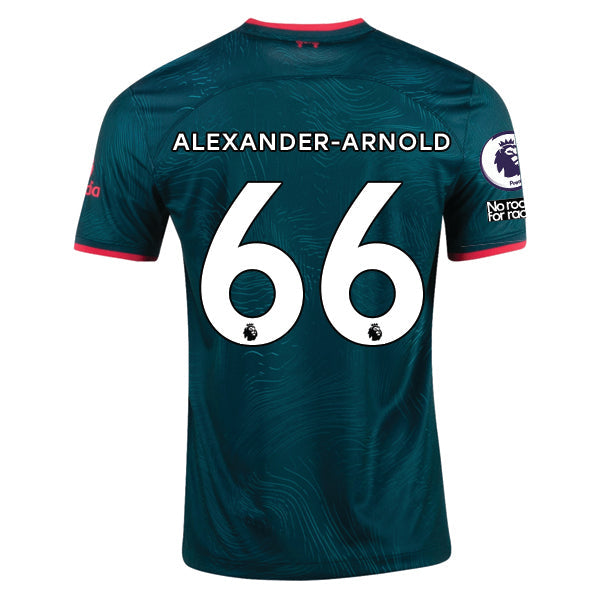 Nike Liverpool Alexander-Arnold Third Jersey 22/23 w/ EPL and NRFR Patches (Dark Atomic Teal/Siren Red)