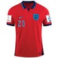 Nike England Phil Foden Away Jersey 22/23 w/ World Cup 2022 Patches (Challenge Red/Blue Void)