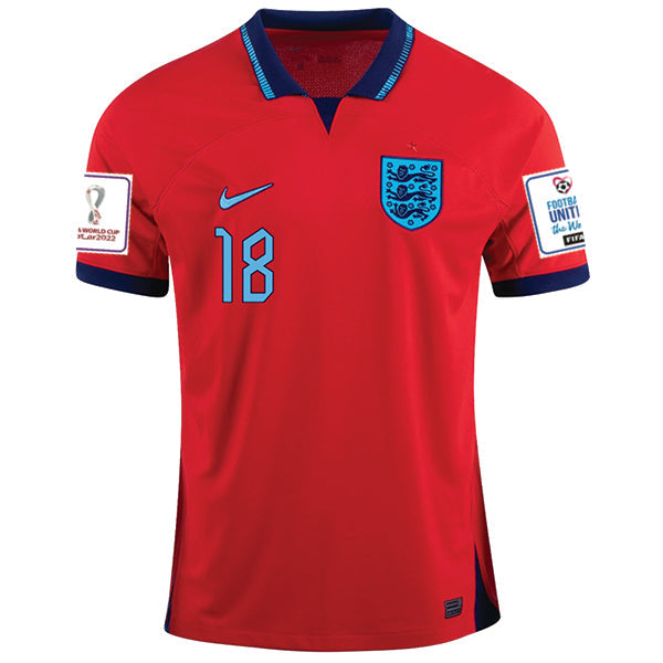 Nike England Trent Alexander-Arnold Away Jersey 22/23 w/ World Cup 2022 Patches (Challenge Red/Blue Void)