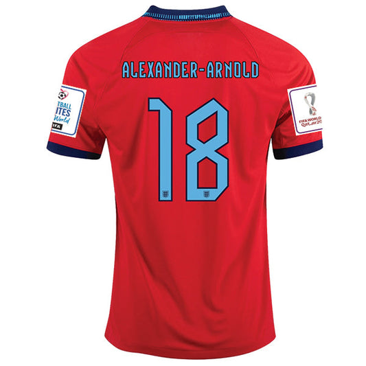 Nike England Trent Alexander-Arnold Away Jersey 22/23 w/ World Cup 2022 Patches (Challenge Red/Blue Void)