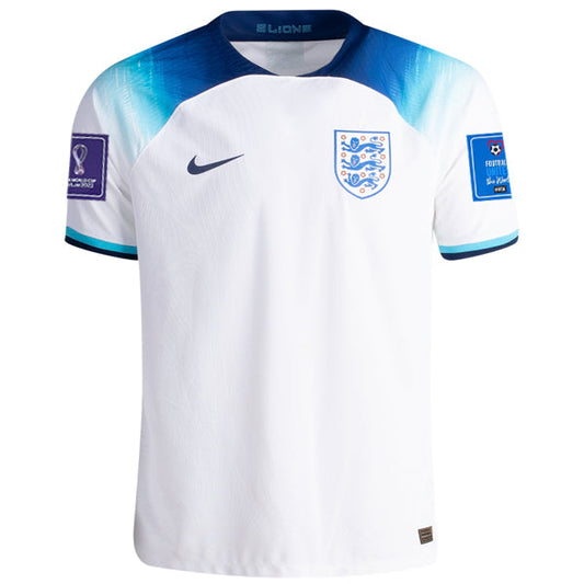 Nike England Authentic Match Home Jersey 22/23 w/ World Cup 2022 Patches (White/Blue Fury/Blue Void)