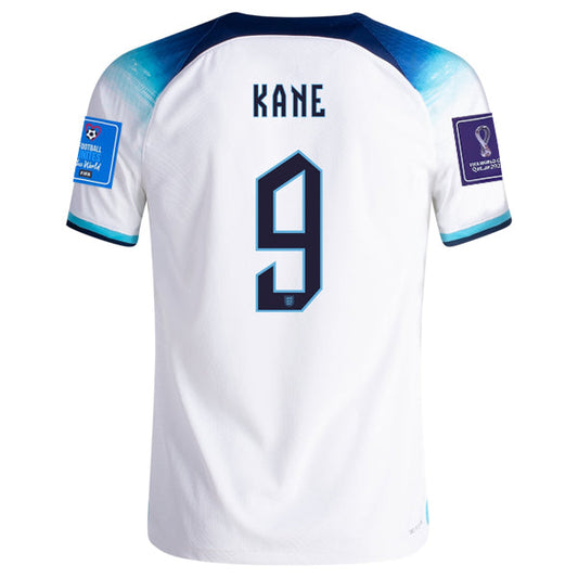 Nike England Authentic Match Harry Kane Home Jersey 22/23 w/ World Cup 2022 Patches(White/Blue Fury/Blue Void)