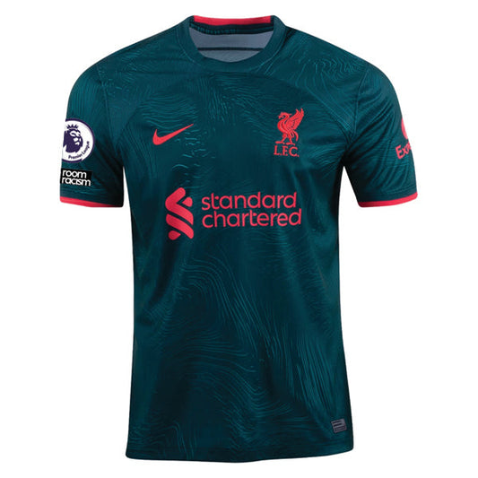 Nike Liverpool Third Jersey 22/23 w/ EPL and NRFR Patches (Dark Atomic Teal/Siren Red)