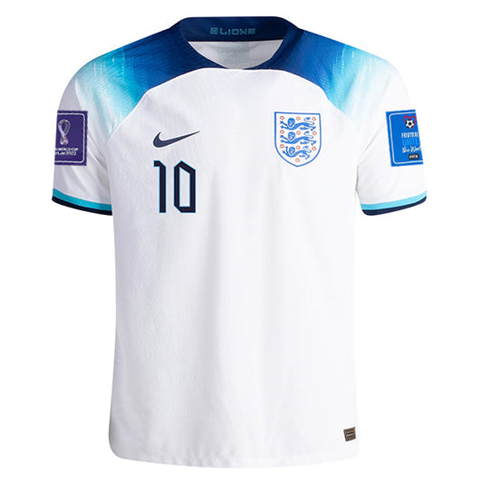 Nike England Raheem Sterling Authentic Match Home Jersey 22/23 w/ World Cup 2022 Patches (White/Blue Fury/Blue Void)