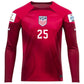 Nike Sean Johnson United States Goalkeeper Long Sleeve Jersey w/ World Cup 2022 Patches (Mystic Hibiscus/Team Red)