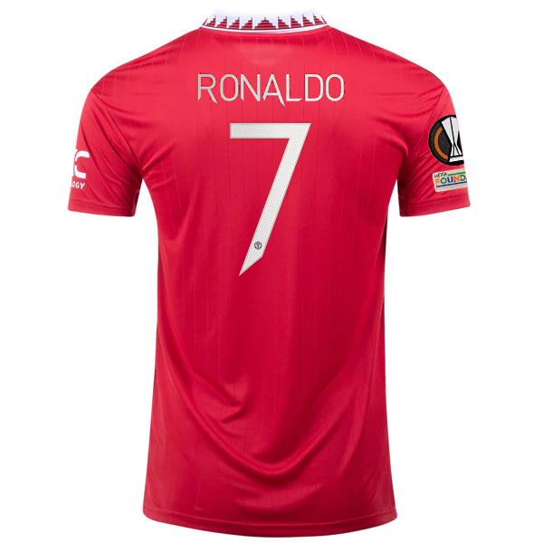 adidas Manchester United Cristiano Ronaldo Home Jersey w/ Europa League Patches 22/23 (Real Red)
