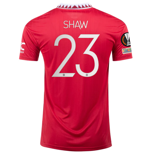 adidas Manchester United Luke Shaw Home Jersey w/ Europa League Patches 22/23 (Real Red)
