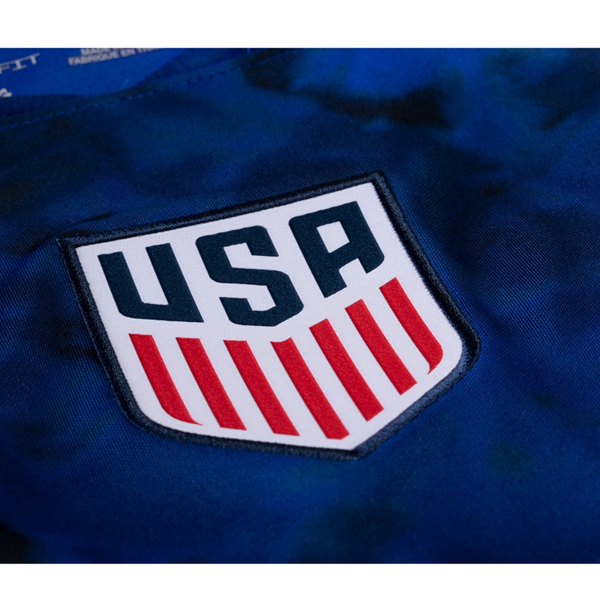 Nike United States Timothy Weah Away Jersey 22/23 w/ World Cup 2022 Patches (Bright Blue/White)