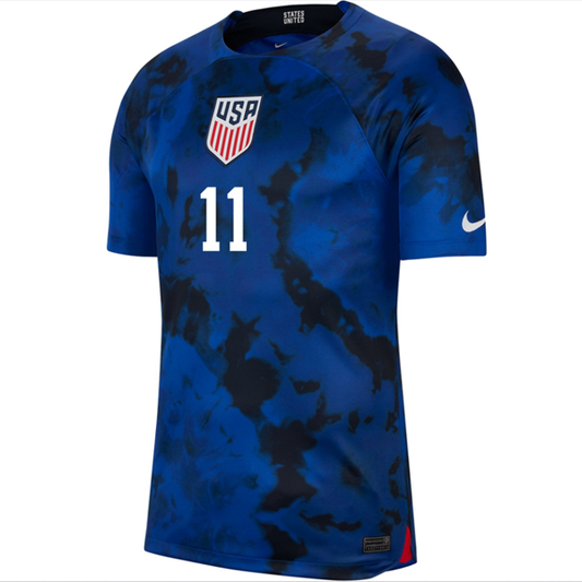 Nike United States Brenden Aaronson Authentic Match Away Jersey 22/23 (Bright Blue/White)