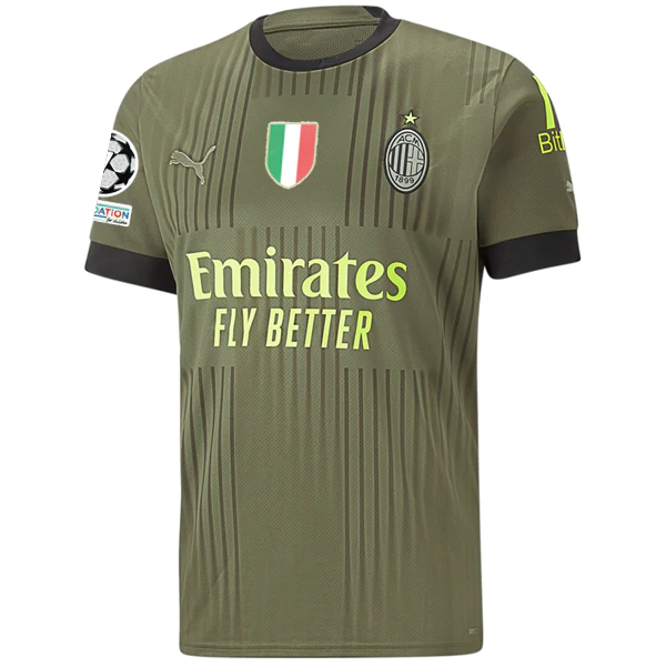 Puma AC Milan Oliver Giroud Third Jersey w/ Champions League Patches 22/23 (Dark Green Moss/Spring Moss)