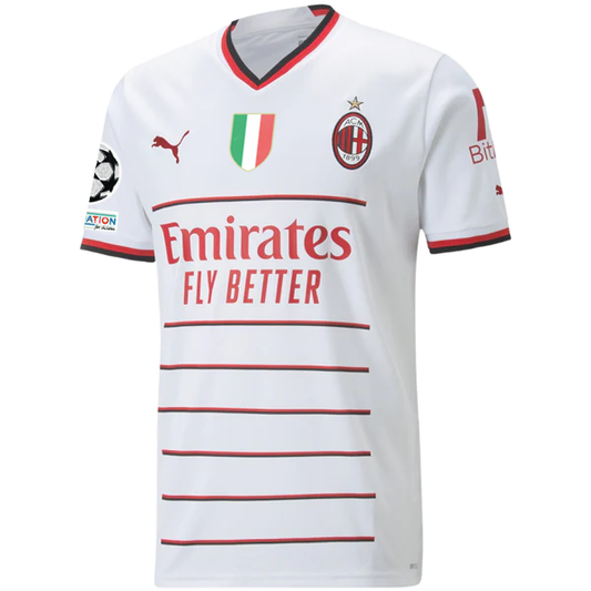 Puma AC Milan Tonali Away Jersey w/ Champions League + Scudetto Patches 22/23 (White)