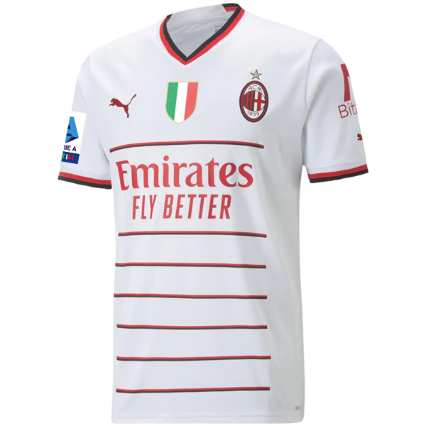 Puma AC Milan Brahim Diaz Away Jersey w/ Serie A + Scudetto Patches 22/23 (White)