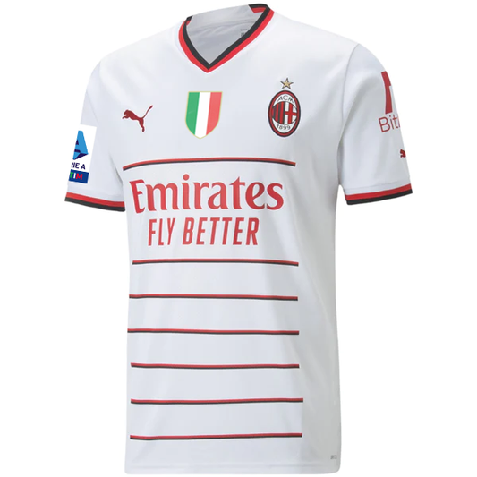 Puma AC Milan Calabria Away Jersey w/ Serie A + Scudetto Patches 22/23 (White)