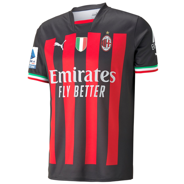 Puma AC Milan Theo Hernandez Home Jersey w/ Scudetto + Serie A Patch 22/23 (Puma Black/Tango Red)