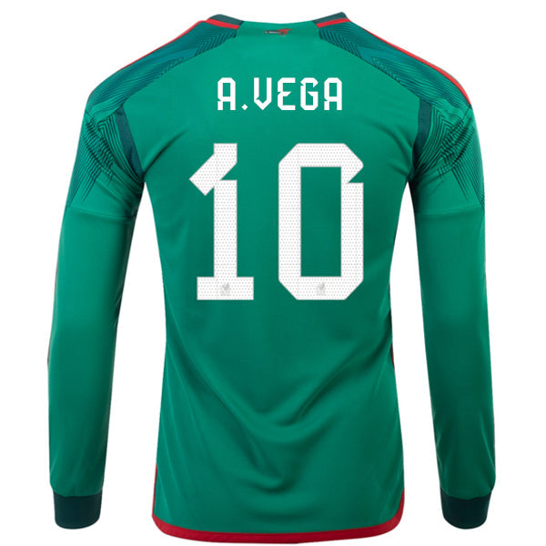 adidas Mexico Alexis Vega Home Long Sleeve Jersey 22/23 (Vivid Green)