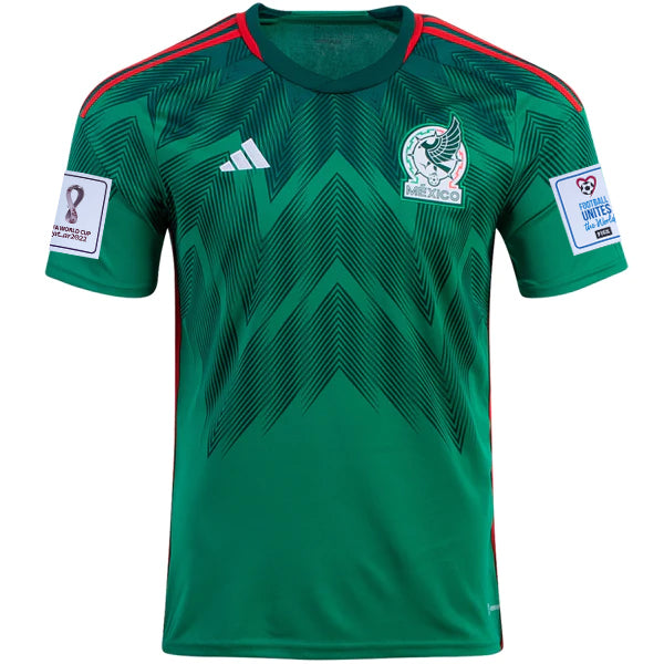 Adidas Mexico Home Jersey w/ World Cup 2022 Patches 22/23 (Vivid Green)