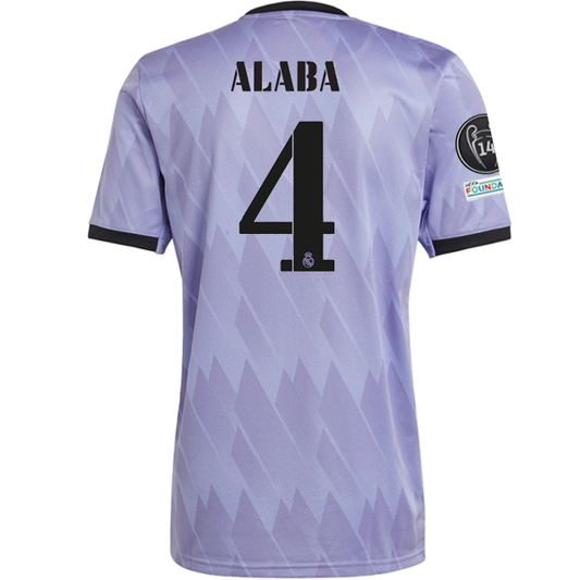 adidas Real Madrid David Alaba Away Jersey w/ Champions League Patches 22/23 (Purple/Black)