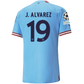 Puma Manchester City Authentic Julian Alvarez Home Jersey w/ Champions League Patches 22/23 (Team Light Blue/Intense Red)