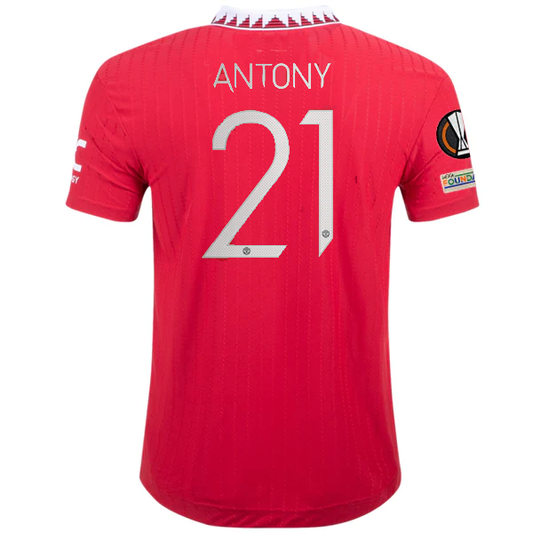 adidas Manchester United Antony Authentic Home Jersey w/ Europa League Patches 22/23 (Real Red)