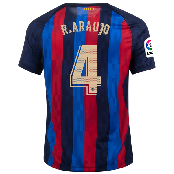 Nike Barcelona Ronald Araujo Home Jersey w/ La Liga Patch 22/23 (Obsidian/Sesame)