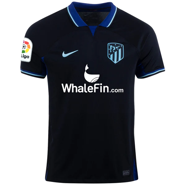 Nike Atletico Madrid Away Jersey w/ La Liga Patch 22/23 (Black/Deep Royal)