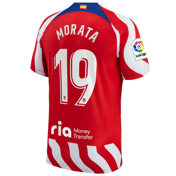 Nike Atletico Madrid Álvaro Morata Home Jersey w/ La Liga Patch 22/23 (White/Red/Deep Royal Blue)