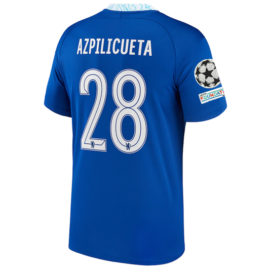 Nike Chelsea Cesar Azpilicueta Home Jersey w/ Champions League + Club World Cup Patches 22/23 (Rush Blue)