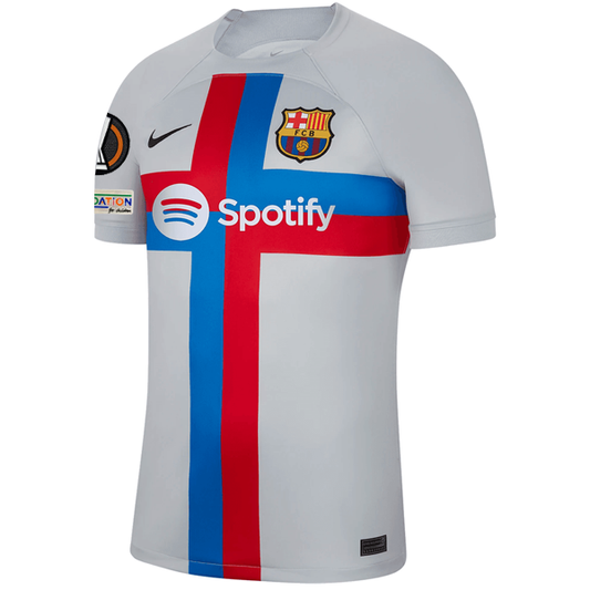 Nike Barcelona Ousamne Dembele Third Jersey w/ Europa League Patches 22/23 (Sky Grey/Black)