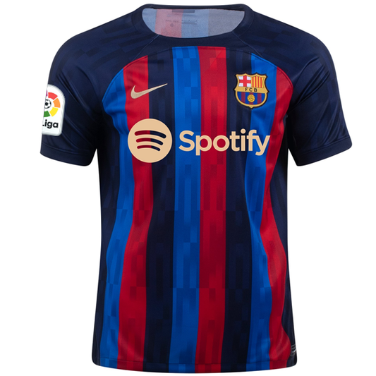 Nike Barcelona Dani Alves Home Jersey w/ La Liga Patch 22/23 (Obsidian/Sesame)