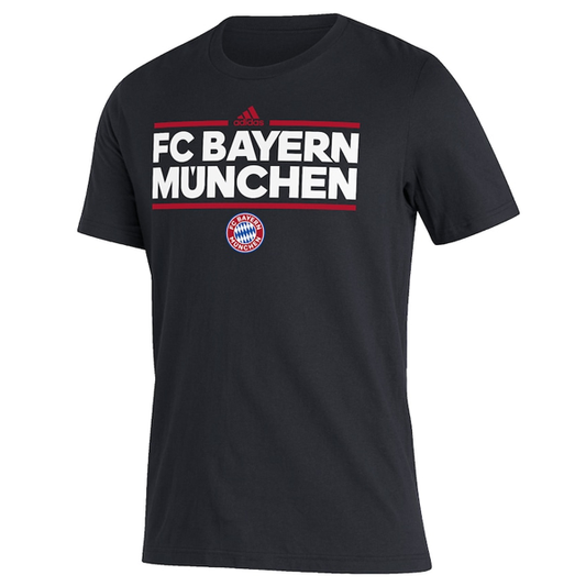 adidas Mens Bayern Munich T-Shirt (Black/White/Red)