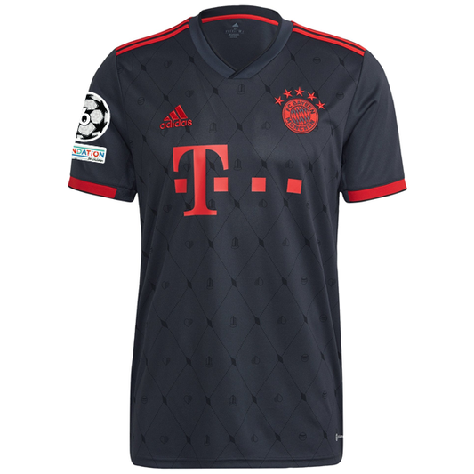 adidas Bayern Munich Thomas Muller Third Jersey w/ Champions League Patches 22/23 (Night Grey)