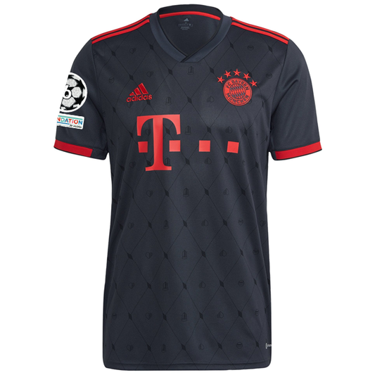 adidas Bayern Munich Joshua Kimmich Third Jersey w/ Champions League Patches 22/23 (Night Grey)