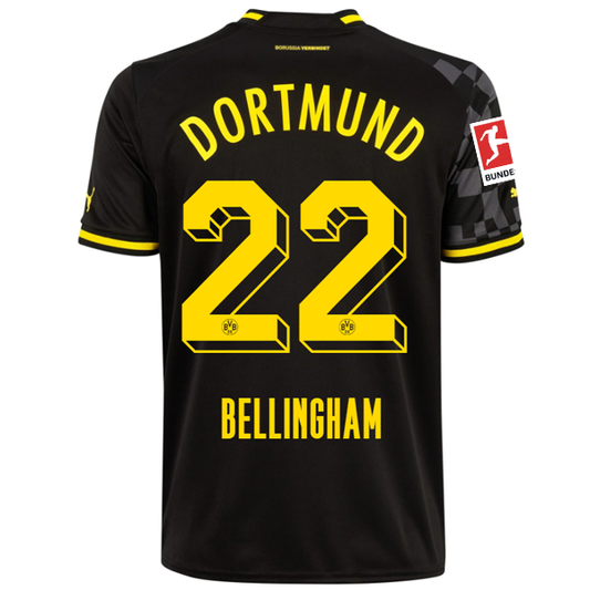 Puma Borussia Dortmund Jude Bellingham Away Jersey w/ Bundesliga Patch 22/23 (Puma Black/Asphalt)