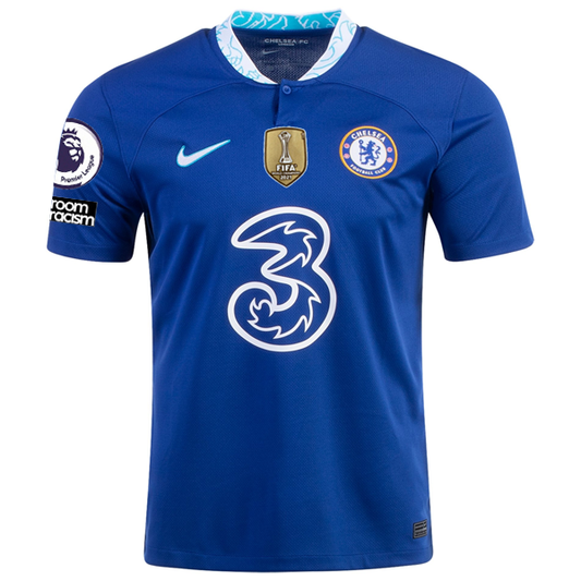 Nike Chelsea Cesar Azpilicueta Home Jersey w/ EPL + Club World Cup Patches 22/23 (Rush Blue)