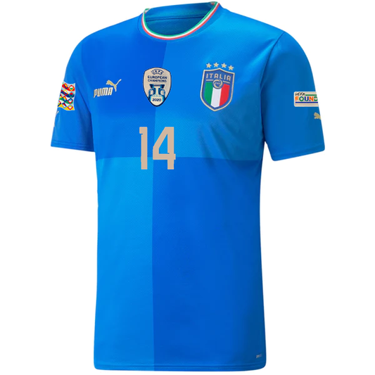 Puma Italy Federico Chiesa Home Jersey w/ Nations League + Euro Champion Patch 22/23 (Ignite Blue/Ultra Blue)