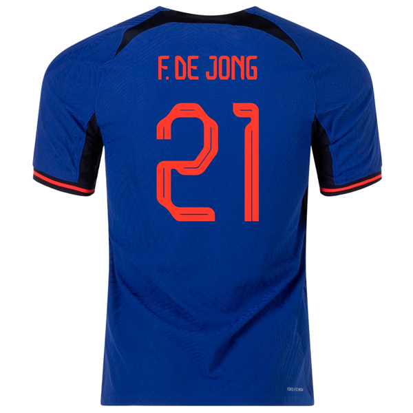 Nike Netherlands Frenkie De Jong Match Authentic Away Jersey 22/23 (Deep Royal/Habanero Red)