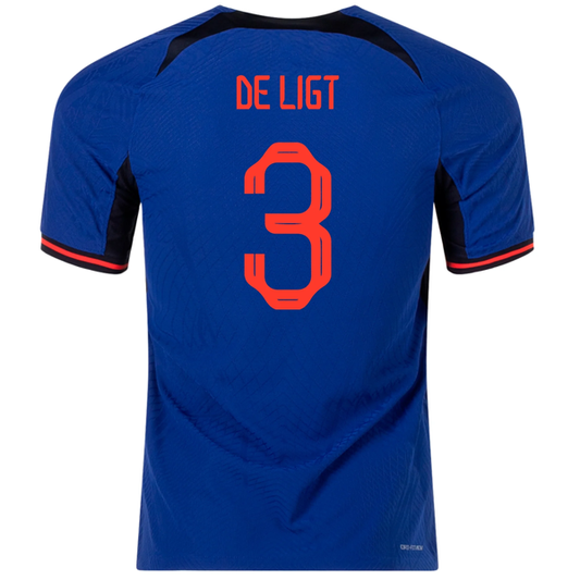 Nike Netherlands De Ligt Match Authentic Away Jersey 22/23 (Deep Royal/Habanero Red)