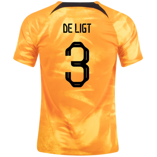 Nike Netherlands De Ligt Home Jersey 22/23 (Laser Orange/Black)
