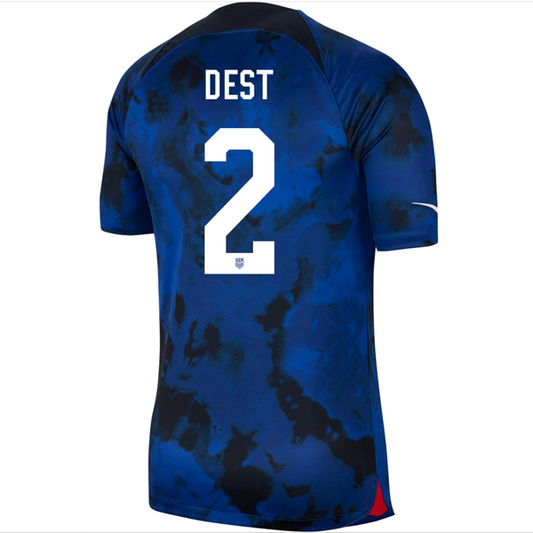 Nike United States Sergino Dest Authentic Match Away Jersey 22/23 (Bright Blue/White)