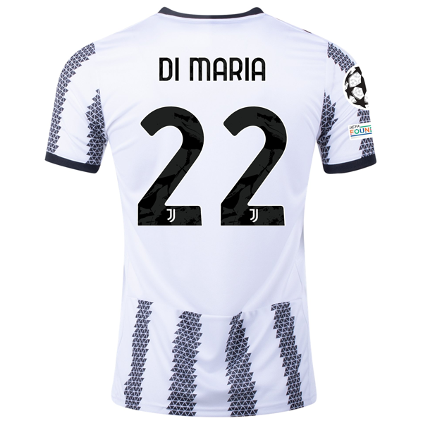 adidas Juventus Angel Di Maria Home Jersey w/ Champions League Patches 22/23 (White/Black)